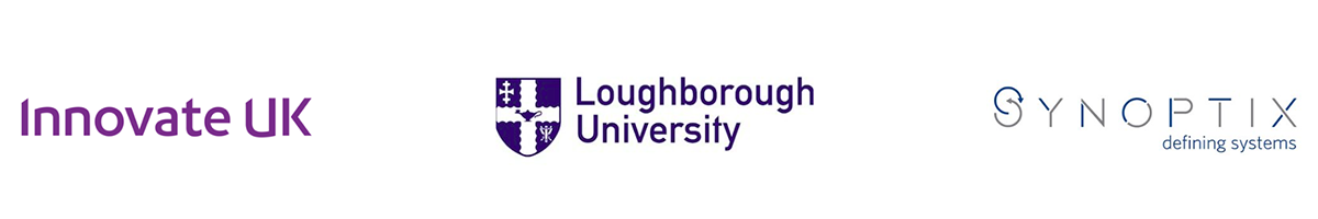 Innovate UK, Loughborough University & Synoptix logos