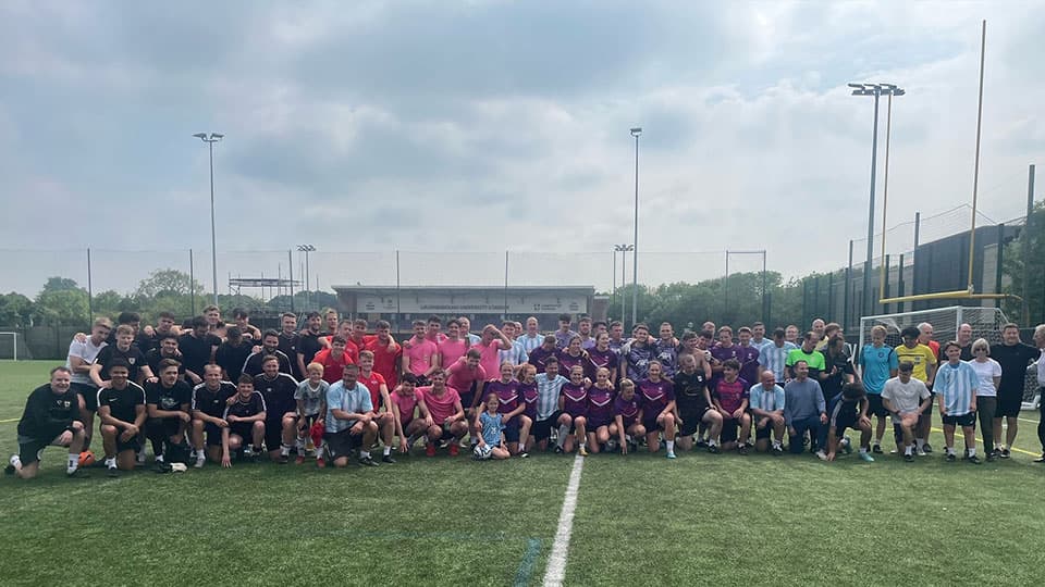 A group shot of footballers on Holywell Astro.