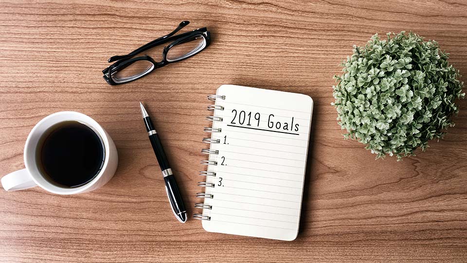 2019 goals notepad. 