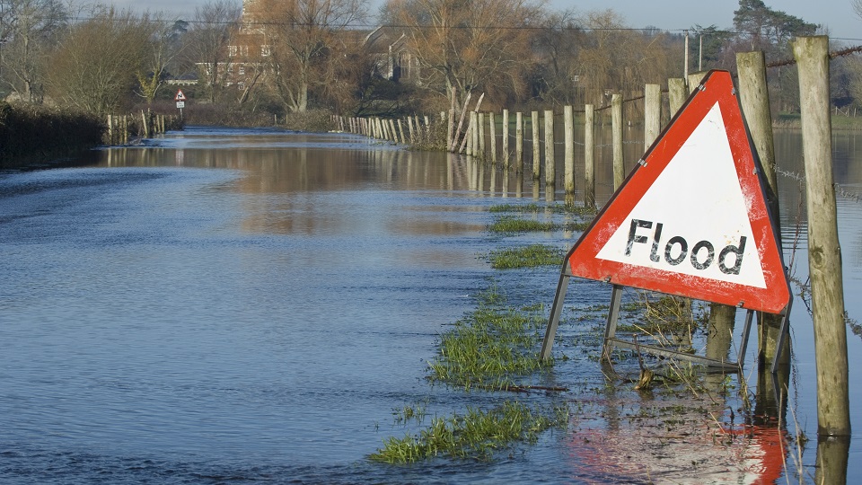 A flooded road