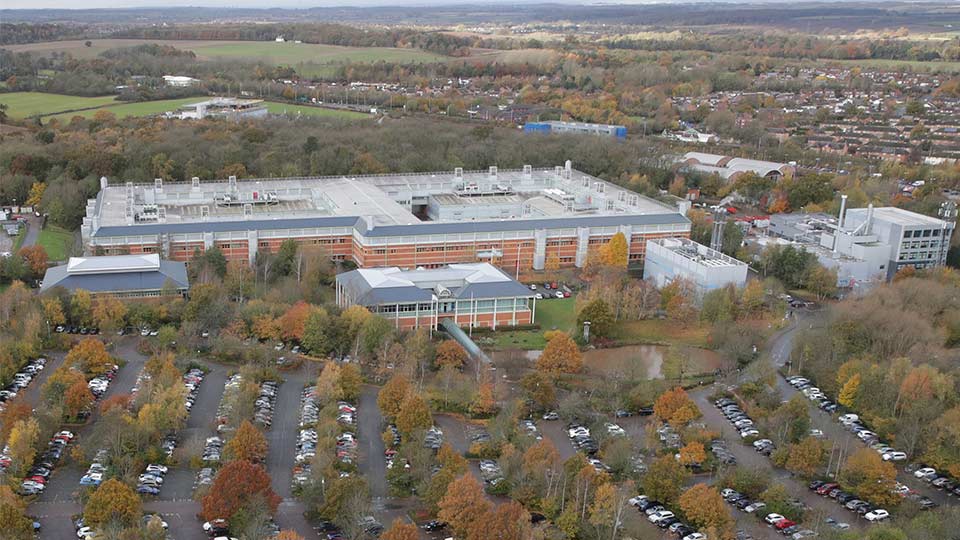 Holywell Conference Centre from the sky. 