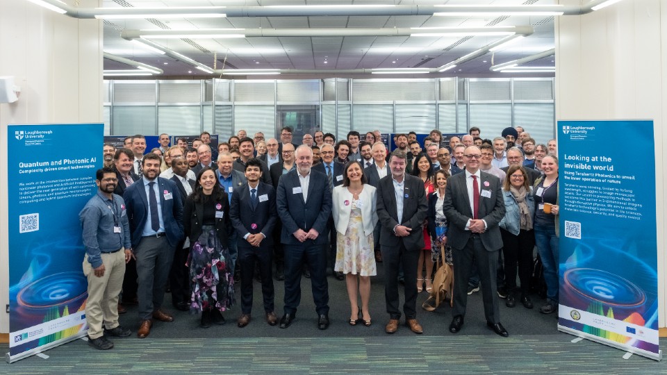 Researchers and guests at the Emergent Photonics Research Centre opening.