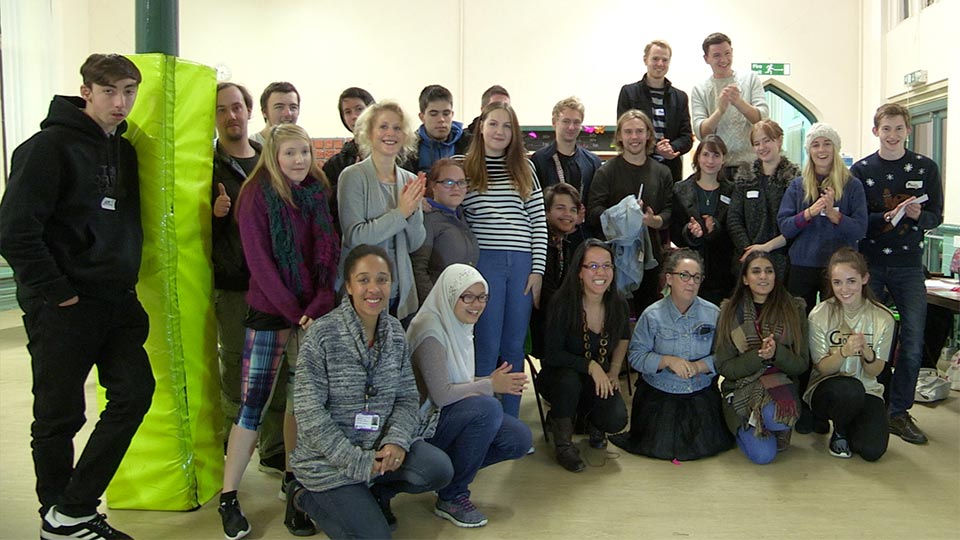 Pictured are Loughborough University students and young members of The Prince’s Trust at the Pull Your Socks Up event. 