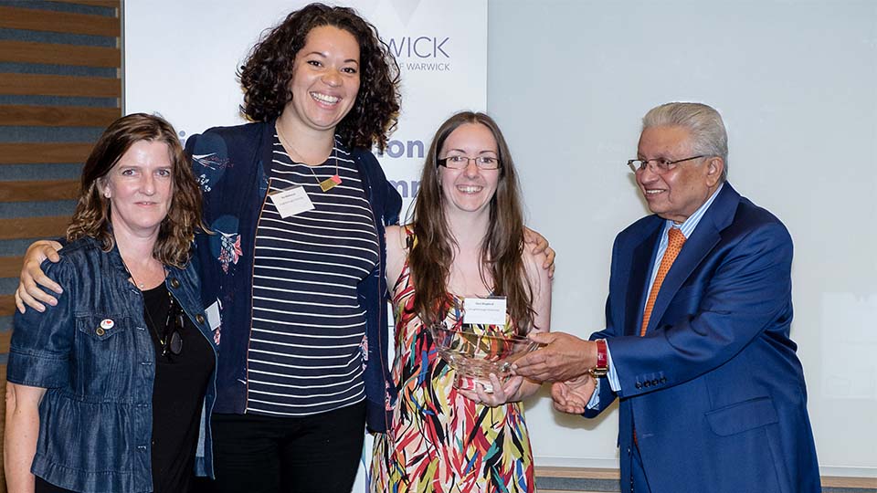 Members of the textiles technical team receiving award