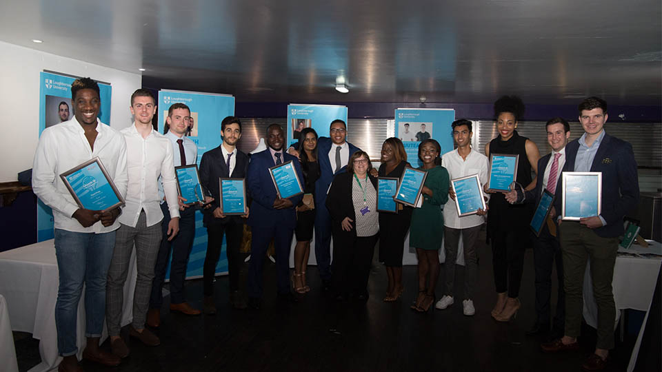 Group of students receiving awards