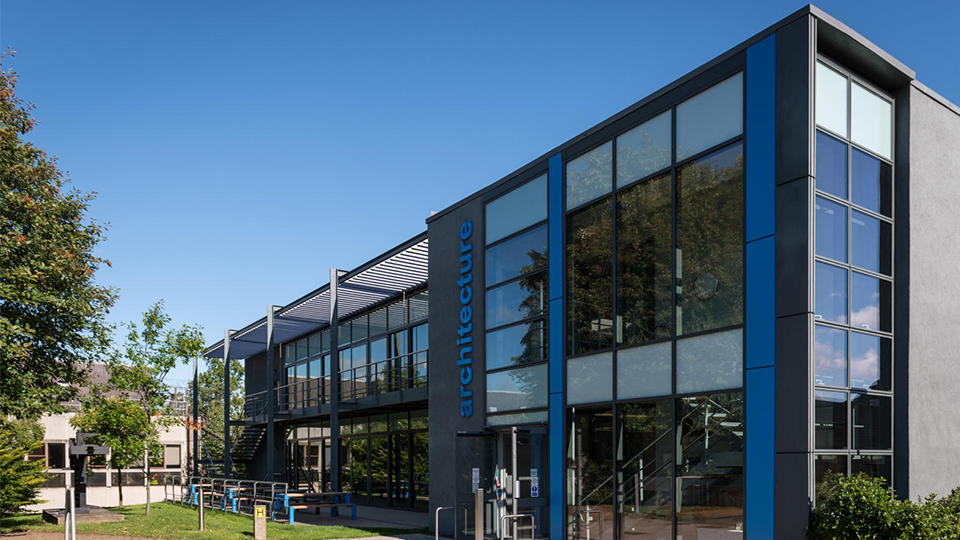 photo of the outside of the Keith Green building on campus