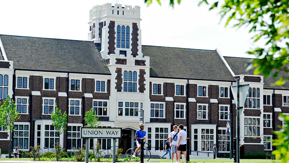 Pictured is the Hazelrigg building in the summer. 