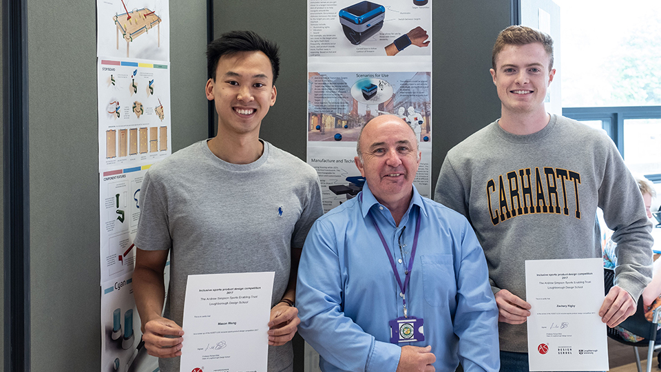 Mason and Zach with Dr George Torrens at the presentation of the competition