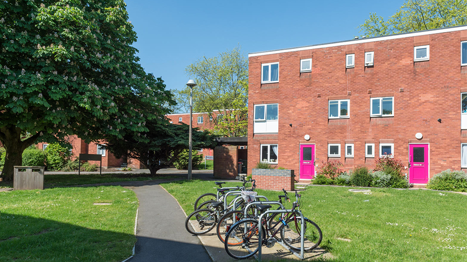 outside photo of Falkner Eggington halls of residence