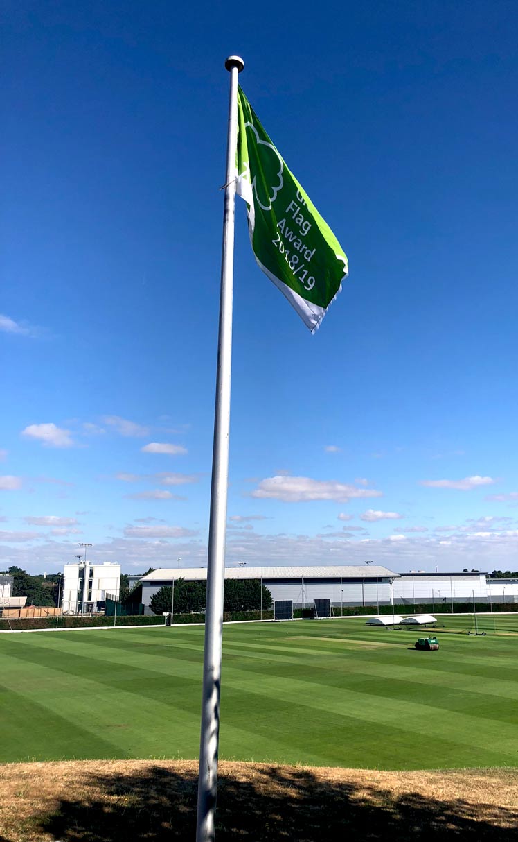 Pictured is the Green Flag Award. 