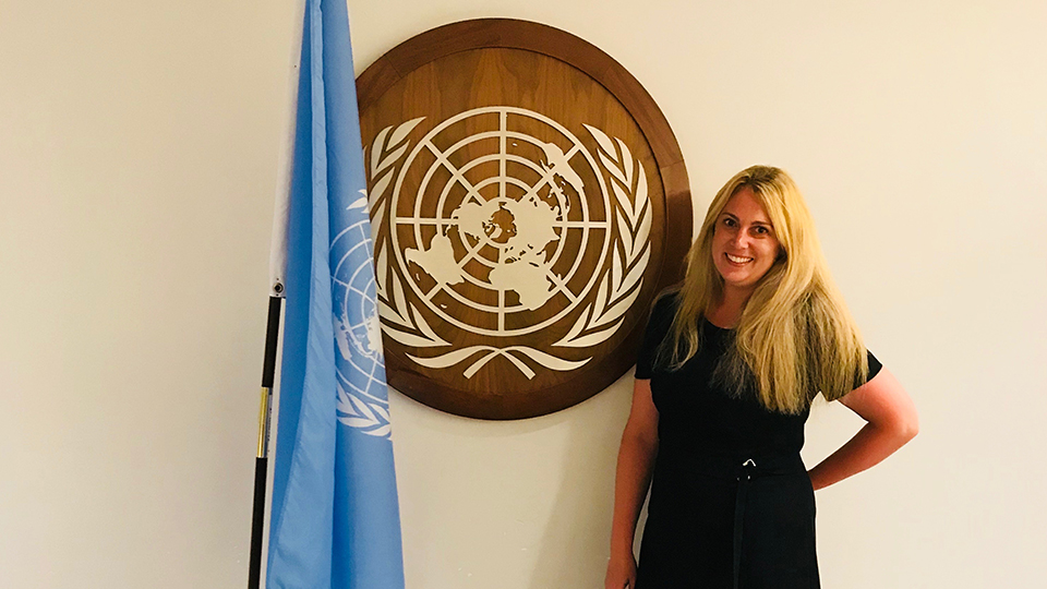 photo of Holly Collison at the United Nations HQ