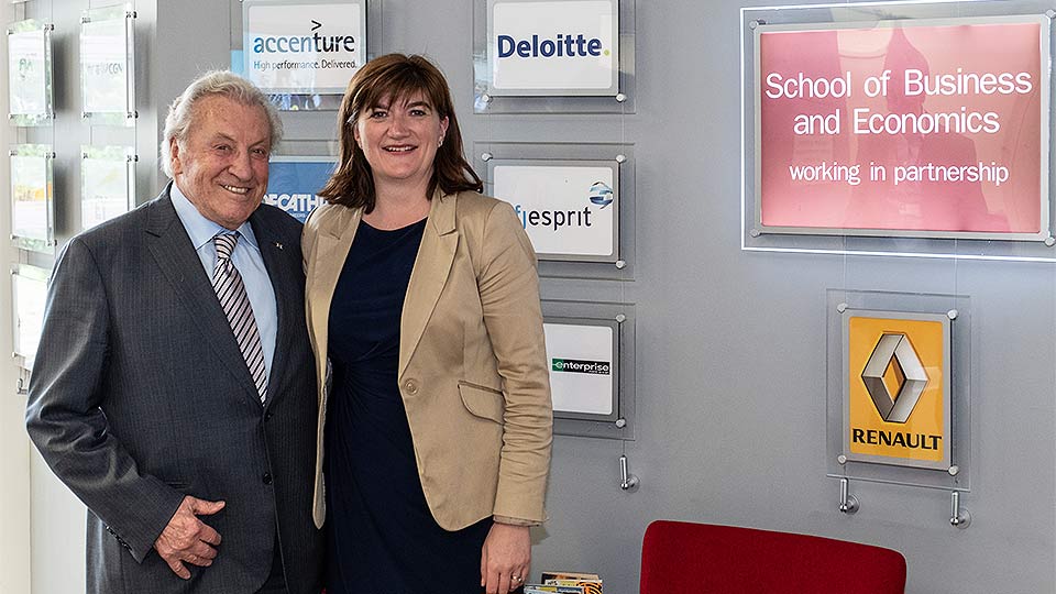 Pictured is Jimmy Thomas and Loughborough MP Nicky Morgan. 