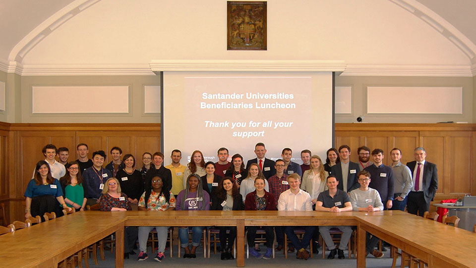 Pictured are members of the University community and Santander Universities at the beneficiary lunch.