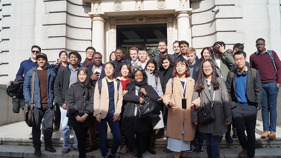 Pictured are Loughborough University and Loughborough University London students on the London Venture Crawl 2018. 