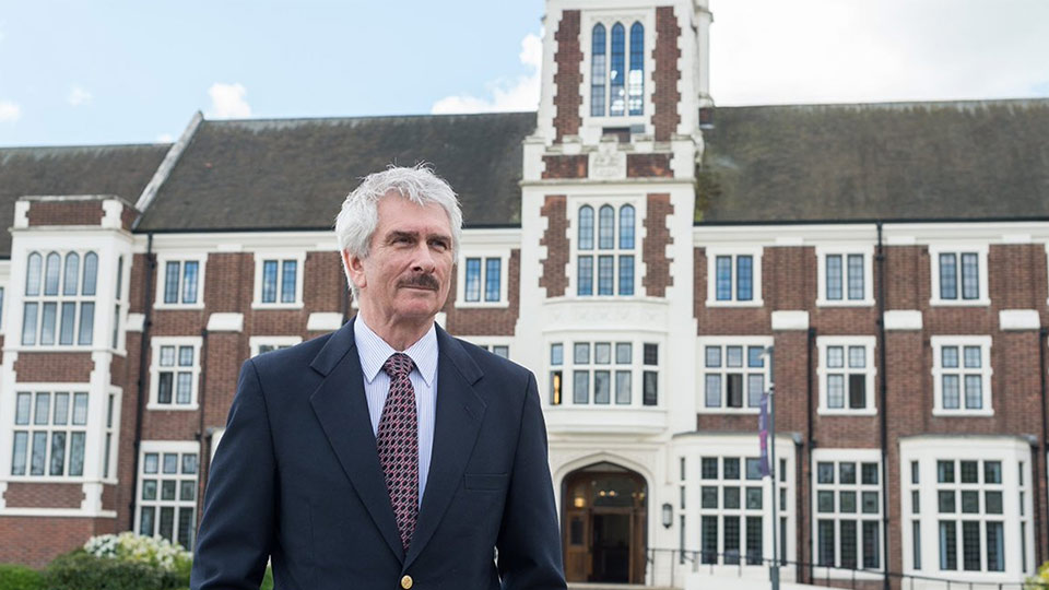 Barry Eccleston outside Hazlerigg Building. 