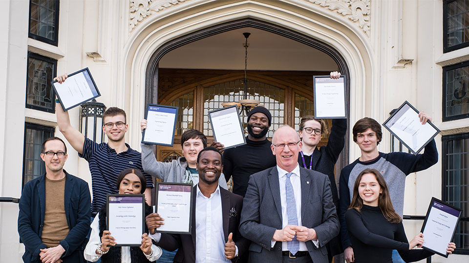 scholars together with the vice chancellor 