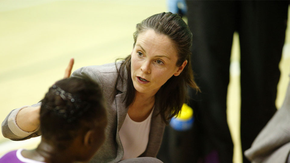 Karen Atkinson encourages her players. 