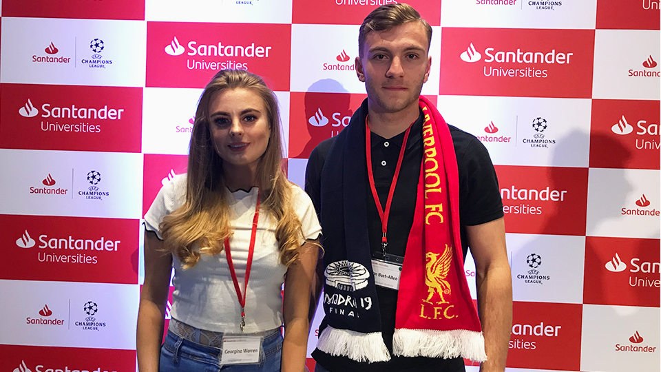 Photo of Georgina and Ryan at Santander event