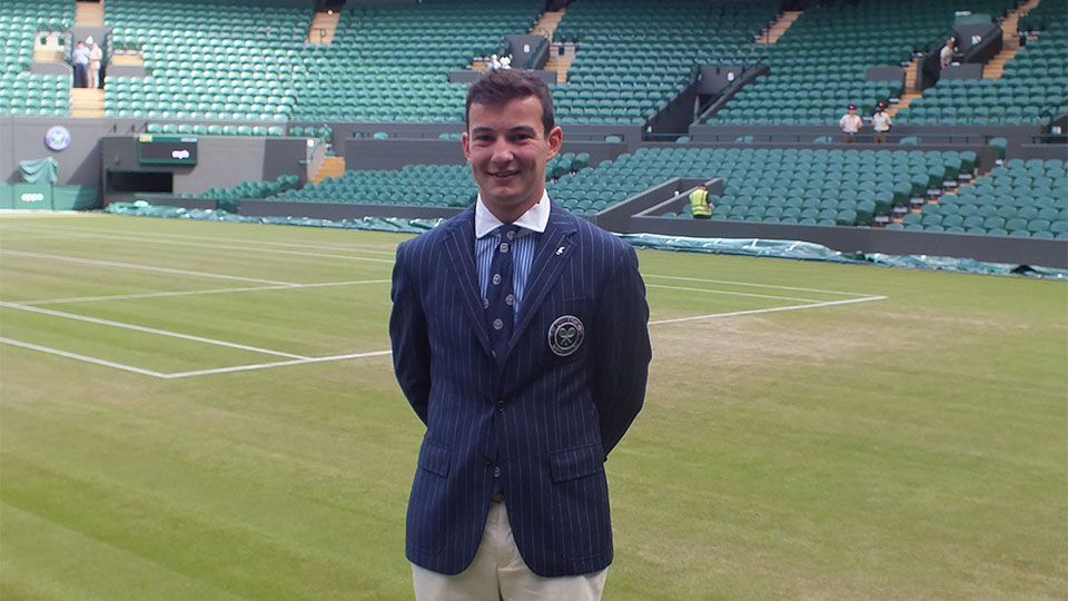 Tom Plowman being a line umpire at Wimbledon