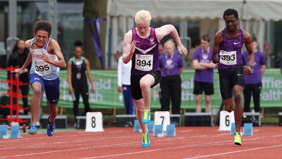 Athlete Zak Skinner competing 