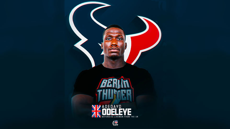 Loughborough student Adedayo Odeleye has earned a dream move to the Houston Texans in the NFL as part of the 2022 International Player Pathway program.

