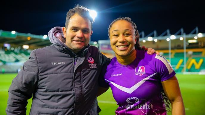 sadia alongside Rhys Edwards 