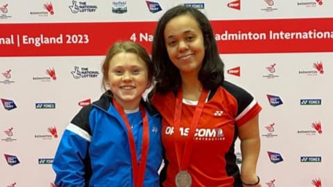 Yasmina Eissa with her badminton partner