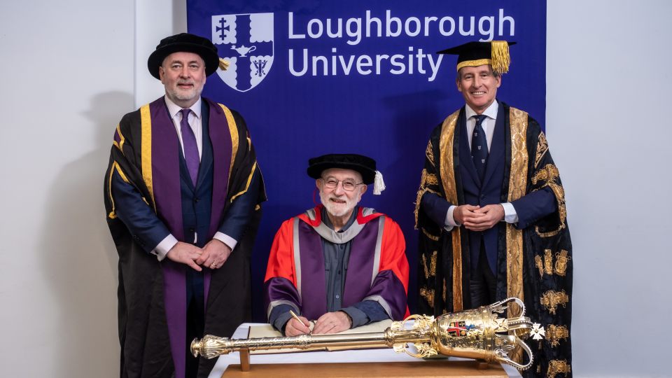 Sir Michael Berry with Professor Nick Jennings and Lord Sebastian Coe KBE.