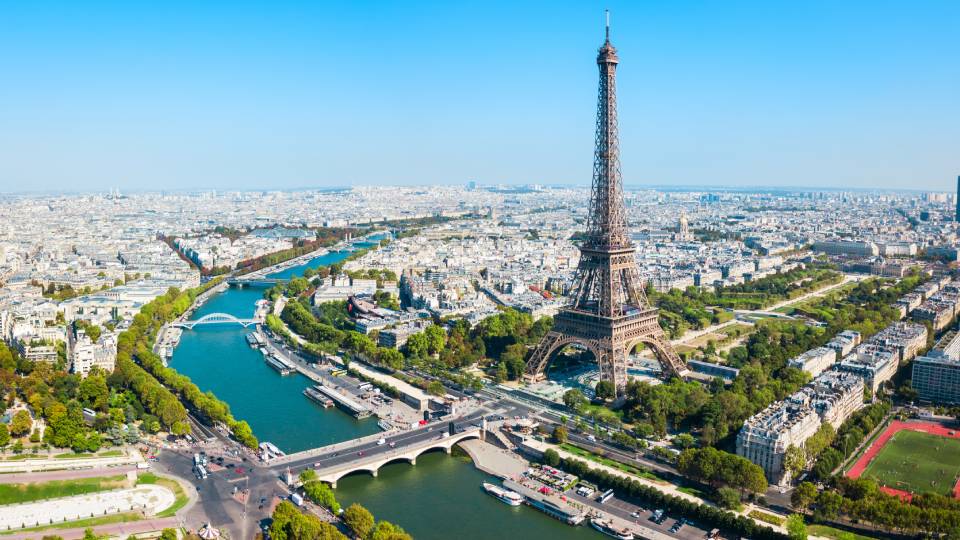 the skyline of paris, france