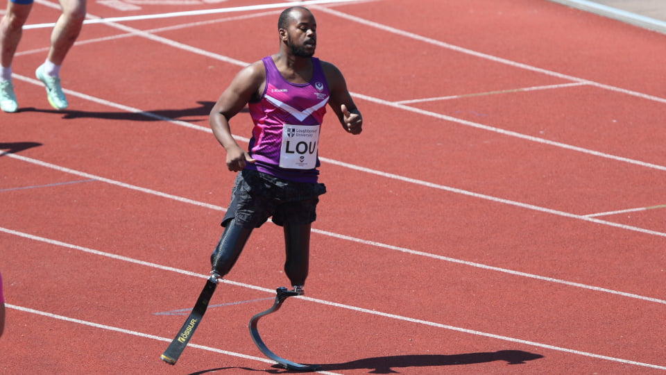 Ntando Mahlangu running on his blades