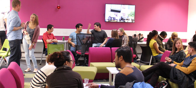 A roomful of doctoral researchers