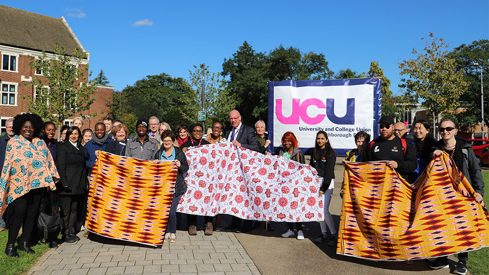 Group that took part in the Black History Month parade on campus