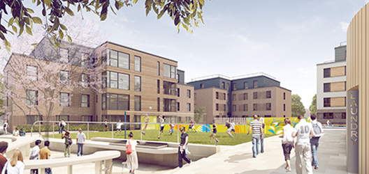 artist illustration of new student halls of residence